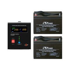 Комплект ДБЖ LogicPower LPY-PSW-1500VA+ (1050Вт) 10A/15A з правильною синусоїдою 24V + 2 акумулятори гелеві CS POWER HTL12-100 12V 100Ah (1200Wh)