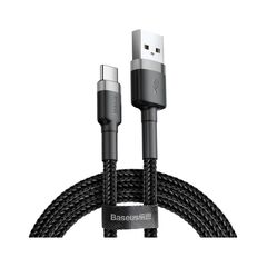 Кабель Baseus Cafule USB 2.0 to Type-C 2A 2M Чорний/Сірий (CATKLF-CG1) - фото товару 1