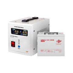 Комплект резервного питания для котла LP (LogicPower) ИБП + гелевая батарея (UPS 500 + АКБ GL 520W) - фото товару 1