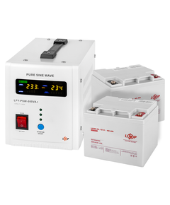 КРП LogicPower 800 + гелева батарея 1080 Ватт (UPS 800+ АКБ GL 1080W) - фото товару 1