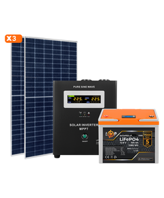 Сонячна електростанція (СЕС) 1.5kW АКБ 2.16kWh (літій) 100 Ah Преміум - фото товару 1