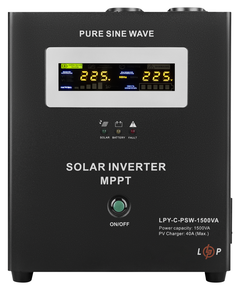 Сонячний інвертор (ДБЖ) LogicPower LPY-С-PSW-1500VA (1050Вт) MPPT 24V - фото товару 1