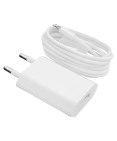 Зарядний пристрій + кабель Lightning LP АС-005 USB 5V 1A ОЕМ White - фото товару 1