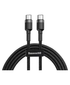 Кабель Baseus Cafule Type-C to Type-C PD2.0 60W 20V 3A 2M Чорний/Сірий (CATKLF-HG1) - фото товару 1