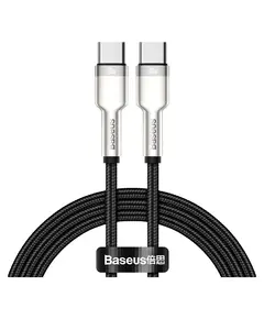 Кабель Baseus Cafule Type-C to Type-C PD 100W 1M Чорний (CATJK-C01) - фото товару 1