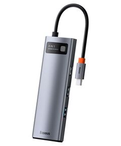 USB Hub Baseus Metal Gleam Series 8-in-1 Multifunctional Type-C Сірий (CAHUB-CV0G) - фото товару 1