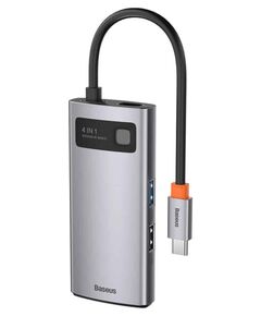 USB Hub Baseus Metal Gleam Series 4-in-1 Multifunctional Type-C Сірий (CAHUB-CY0G) - фото товару 1