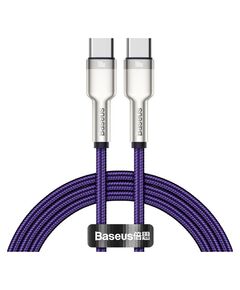 Кабель Baseus Cafule Type-C для Type-C PD 100W 1M Фіолетовий (CATJK-C05) - фото товару 1