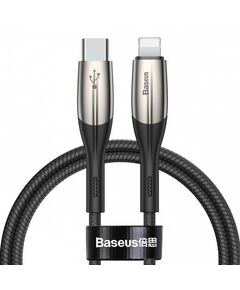 Кабель Baseus Horizontal Type-C to Lightning PD 18W 2M Чорний (CATLSP-B01) - фото товару 1