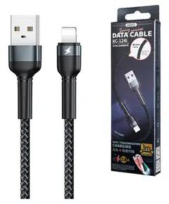 Кабель Remax Jany USB 2.0 to Lightning 2.4A 1M Черный (RC-124i) - фото товару 1