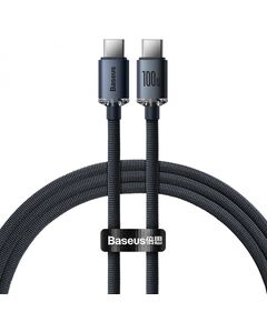 Кабель Baseus Crystal Shine Type-C to Type-C 100W 1.2M Чорний (CAJY000601) - фото товару 1