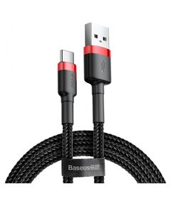Кабель Baseus Cafule USB 2.0 to Type-C 2A 2M Чорний/Червоний (CATKLF-C91) - фото товару 1
