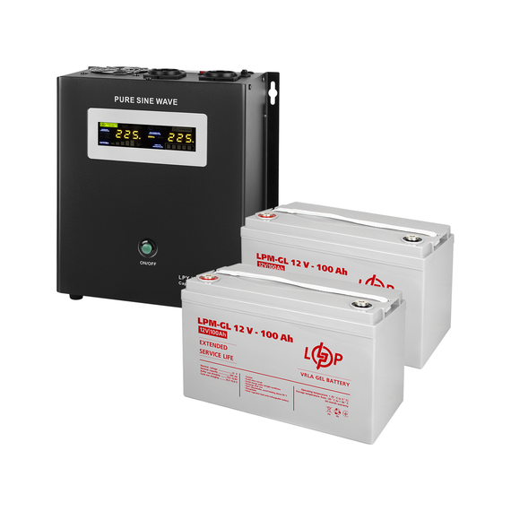Комплект резервного живлення LP (LogicPower) ДБЖ + гелева батарея (UPS W1500 + АКБ GL 2400W) - фото товару 1