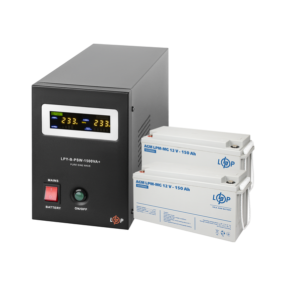 Комплект резервного живлення LP (LogicPower) ДБЖ + мультигелева батарея (UPS B1500 + АКБ MG 4140W) - фото товару 1