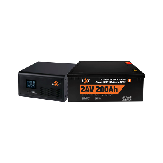 Комплект резервного живлення LP (LogicPower) ДБЖ + літієва (LiFePO4) батарея (UPS 2300VA + АКБ LiFePO4 5120W) - фото товару 1