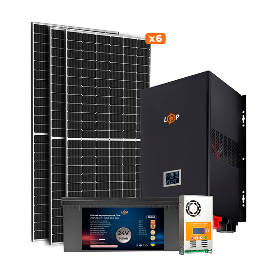 Сонячна електростанція (СЕС) 2.5kW АКБ 3.3kWh (літій) 140 Ah Преміум - фото товару 1
