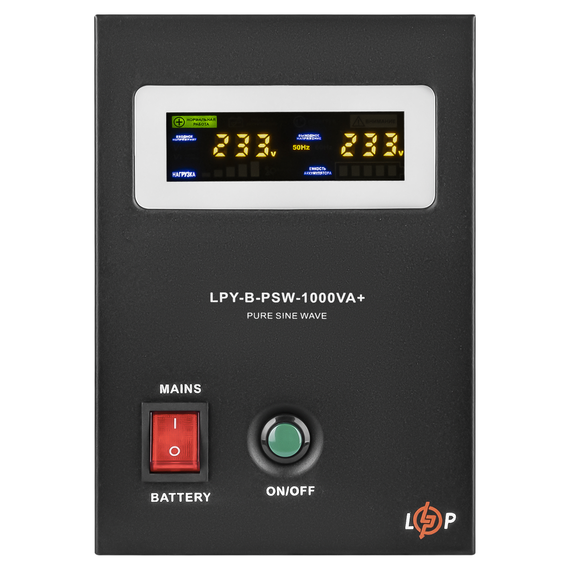 ДБЖ з правильною синусоїдою 12V LPY-B-PSW-1000VA+(700Вт) 10A/20A - фото товару 1