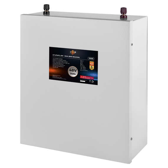 Аккумулятор LP LiFePO4 48V (51,2V) - 50 Ah (2560Wh) (BMS 80A/40А) металл - фото товара 1