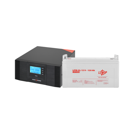 Комплект резервного живлення LP (LogicPower) ДБЖ + гелева батарея (UPS B1500 + АКБ GL 1440W) - фото товару 1