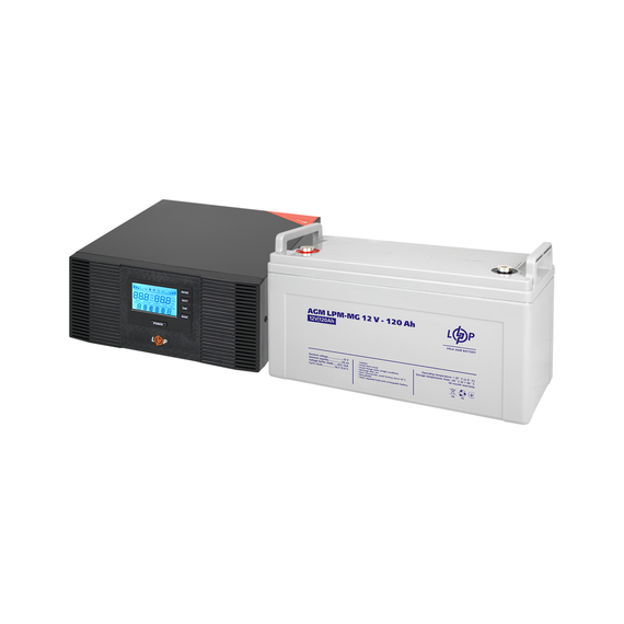 Комплект резервного питания LP (LogicPower) ИБП + мультигелевая батарея (UPS B1500 + АКБ MG 1440W) - фото товара 1