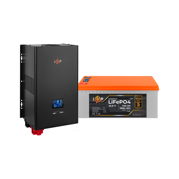 Комплект резервного живлення LP (LogicPower) ДБЖ + літієва (LiFePO4) батарея (UPS W3600+ АКБ LiFePO4 3584W) - фото товару 1