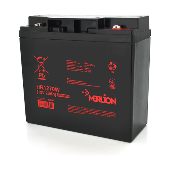 Аккумулятор Merlion HR1270W 12V 20 Ah AGM - фото товара 1