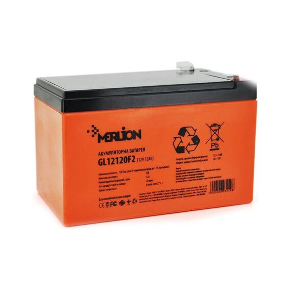 Акумулятор Merlion GL12120F2 12V 12Ah GEL - фото товару 1
