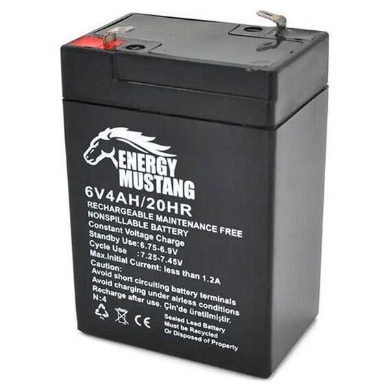 Акумулятор Energy Mustang EM-640 6V 4Ah AGM - фото товару 1