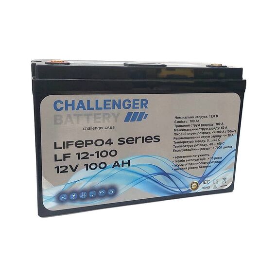 Акумулятор Challenger LF12-100 LiFePO4 - фото товару 1