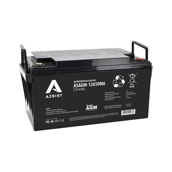 Акумуляторна батарея Azbist ASAGM-12V 65Ah 0M6 - фото товару 1