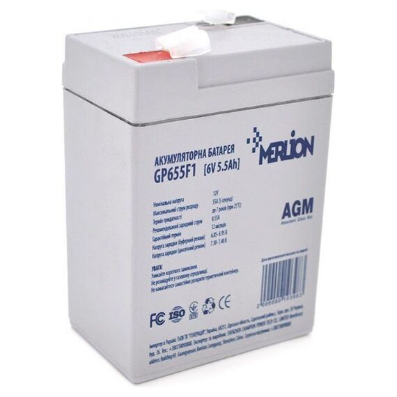 Акумулятор Merlion GP655F1 6V 5.5 Ah AGM - фото товару 1