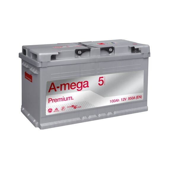 Аккумулятор A-mega Premium 100Ah 950А (-+) - фото товара 1