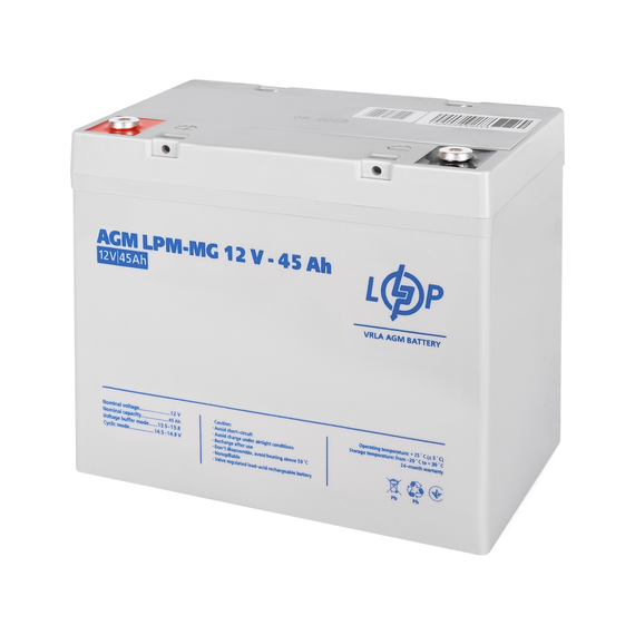 Акція. Акумулятор мультигелевий AGM LPM-MG 12V - 45 Ah - фото товару 1