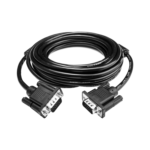 Кабель VGA-5.0BK 5 м чорний (з двома феритовими кільцями) - фото товара 1