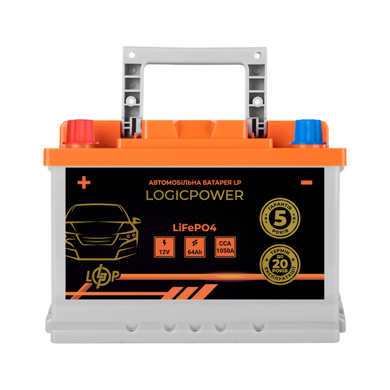 Автомобільний літієвий акумулятор LP LiFePO4 12V - 64 Ah (+ зліва) BMS 1050А - фото товара 1