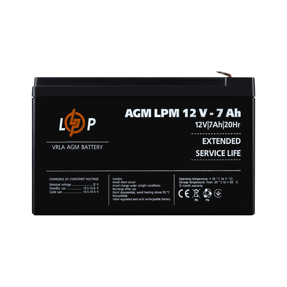 Акція. Акумулятор AGM LPM 12V - 7 Ah - фото товара 1