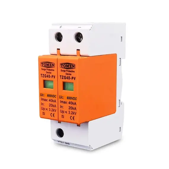 Пристрій захисту від імпульсних перенапруги DC TOMZN TZG40-PV/2P DC 600v блискавкозахист для сонячних панелей - фото товару 2