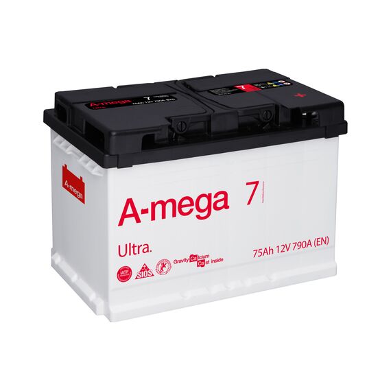 Акумулятор A-mega Ultra 75 Ah 790 A (- +) - фото товару 1