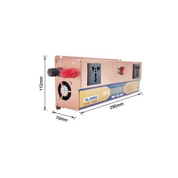 Інвертор 12V 2000W UL-2000C - фото товару 2