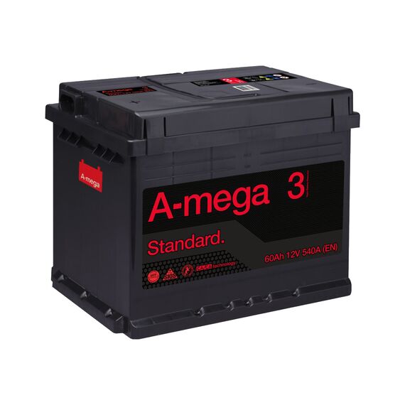 Акумулятор A-mega Standard 60 Ah 540 A (+ -) - фото товару 1
