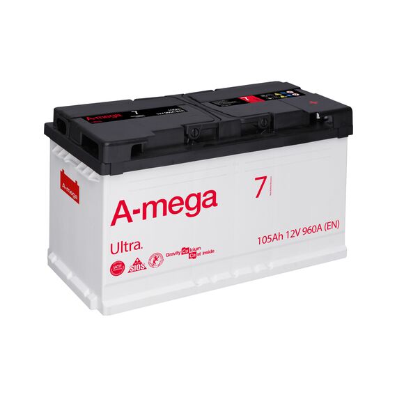 Акумулятор A-mega Ultra 105 Ah 960 A (- +) - фото товару 1