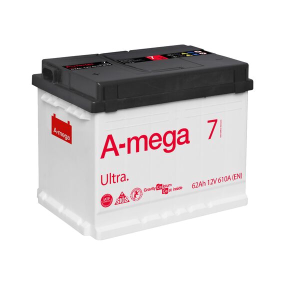 Акумулятор A-mega Ultra 62 Ah 610 A (+ -) - фото товара 1