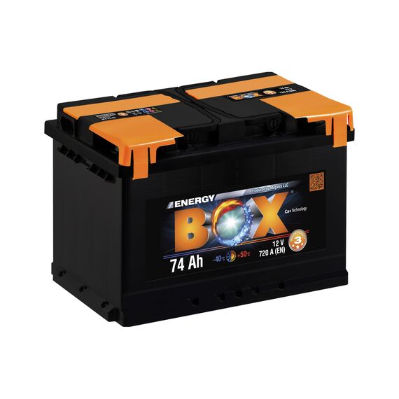 Акумулятор ENERGY BOX 74 Ah 720 A (- +) - фото товара 1