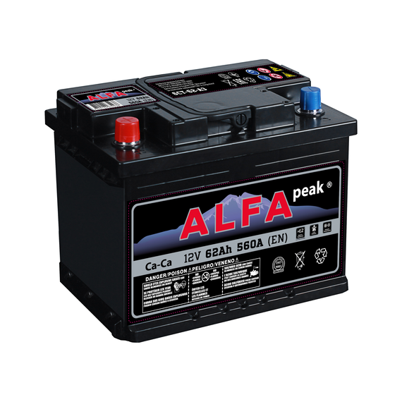 Акумулятор ALFA 62 Ah 560 A (+ -) - фото товара 1