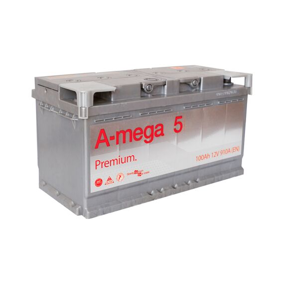 Акумулятор A-mega Premium 100 Ah 910 А (- +) - фото товару 1