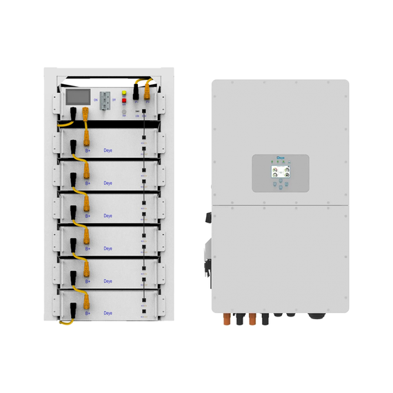 Комплект високовольтний інвертор Deye SUN-25K-SG01HP3-EU-AM2 + 6 акумуляторних батарей BOS-G LiFePO4 HV 51.2v 100AH + модуль управління BOS-G LiFePO4 HV 51.2v - фото товару 1