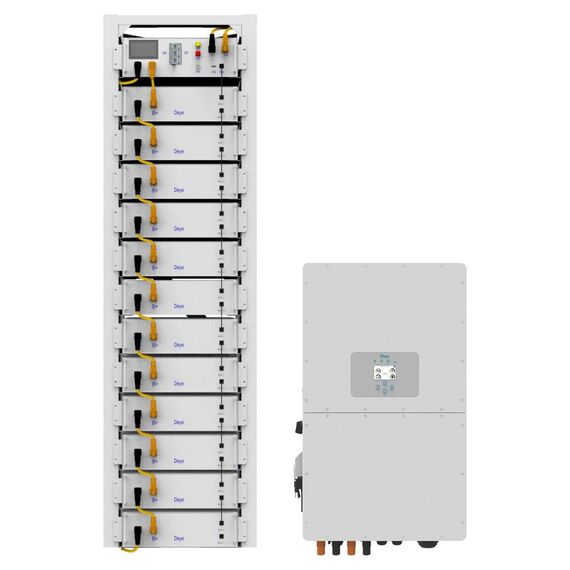Комплект високовольтний інвертор Deye SUN-50K-SG01HP3-EU-BM4 + 12 акумуляторних батарей BOS-G LiFePO4 HV 51.2v 100AH + модуль управління BOS-G LiFePO4 HV 51.2v - фото товару 1