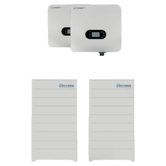 Система накопичення енергії HINAESS 40kW: інвертор 40kW, Luxpower TriP 20k*2, PV up to 60kW, 1000V, System current up to 100A, 100~700V, UPS 40kW + акумулятор... - фото товару 1