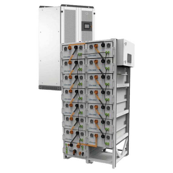 Система накопичення енергії HINAESS 200kW: інвертор 100kW, Megarevo MPS0100, PV up to 240kW, 250-850V, System current up to 140A, 420-850V, UPS 100kW +... - фото товару 1