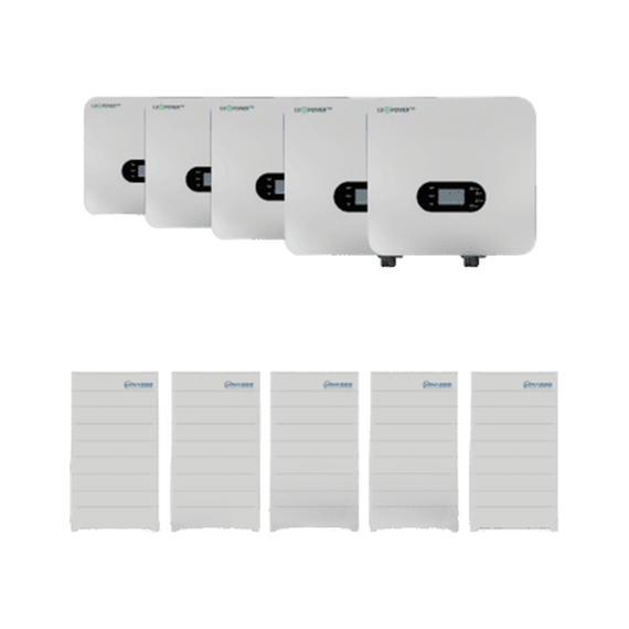 Система накопичення енергії HINAESS 100kW: інвертор 100kW, Luxpower TriP 20k*5, PV up to 90kW, 1000V, System current up to 250A, 100~700V, UPS 100kW +... - фото товару 1